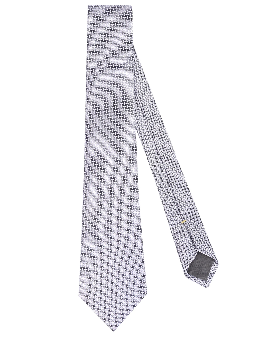 Галстук шелковый с принтом CANALI HJ03673/18/1 Серый  Фото 2