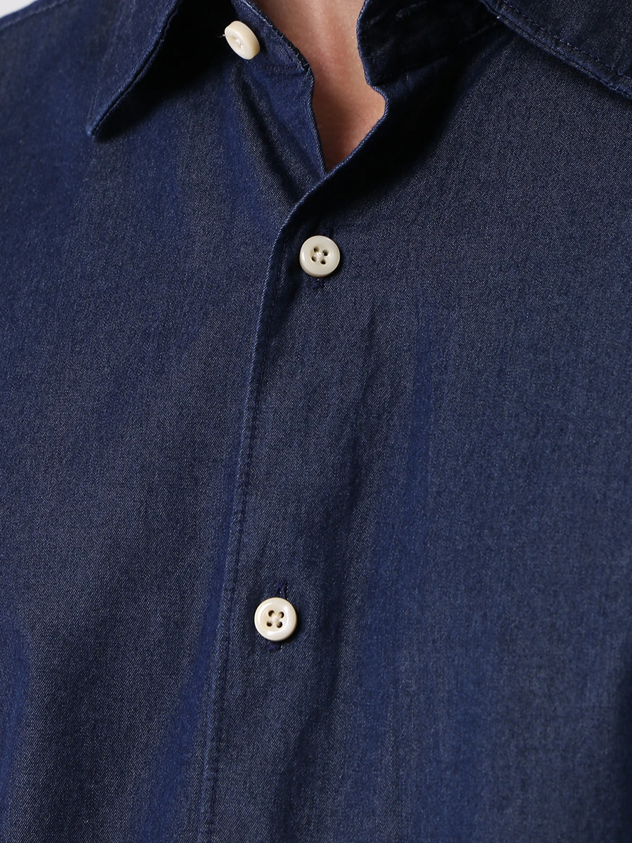 Рубашка Casual Fit хлопковая BOSS 50478873/404 Синий  Фото 5