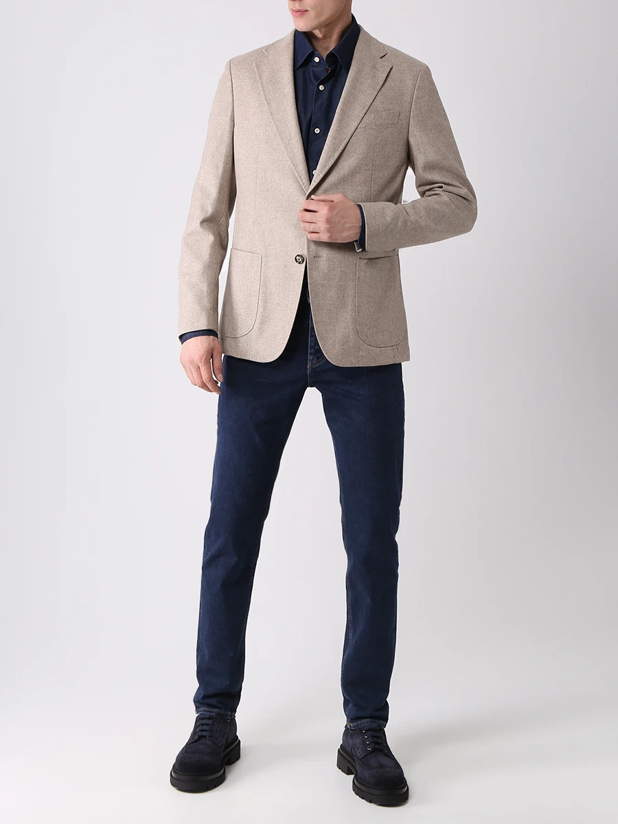 Рубашка Casual Fit хлопковая BOSS 50478873/404 Синий  Фото 2