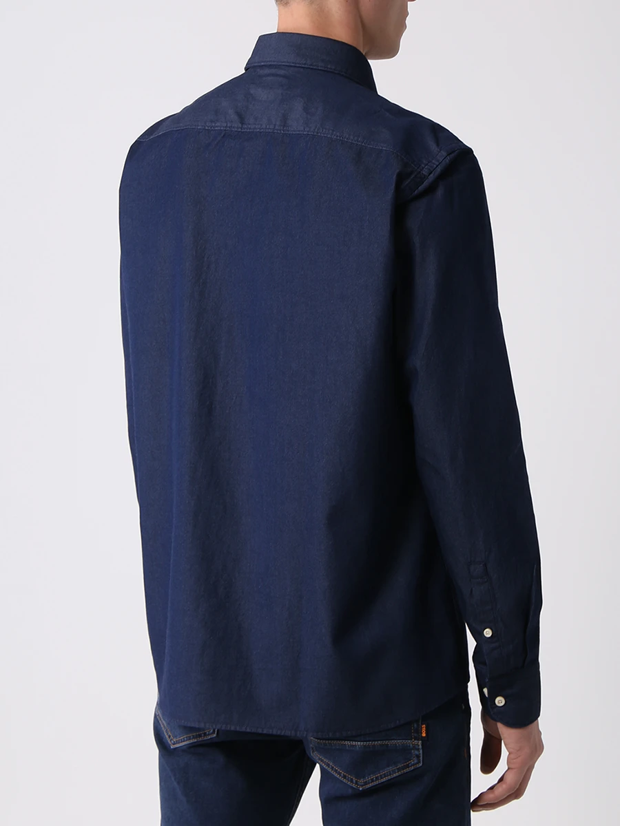 Рубашка Casual Fit хлопковая BOSS 50478873/404 Синий  Фото 3