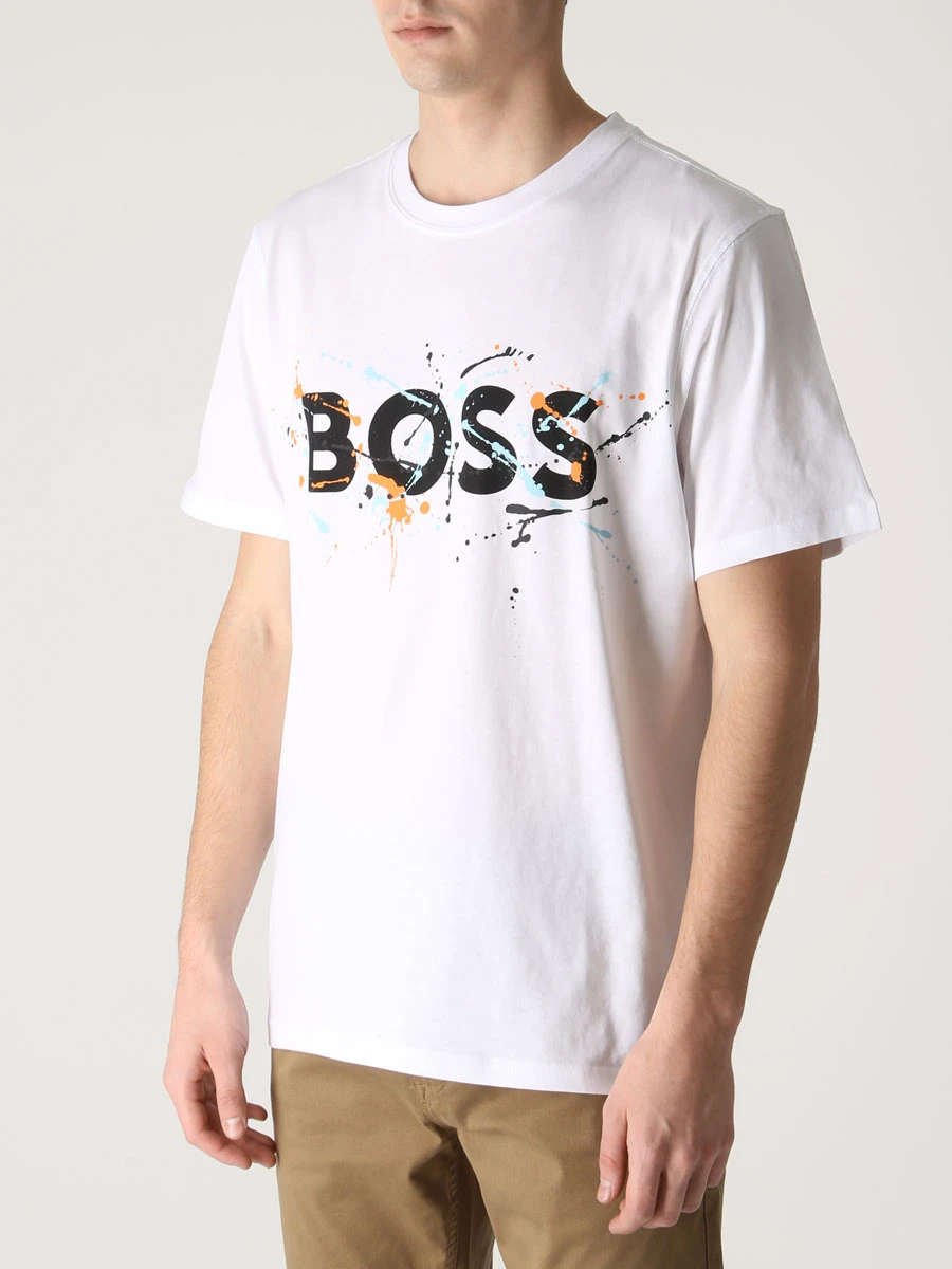 

Футболка хлопковая с принтом, Белый, 50491718/102