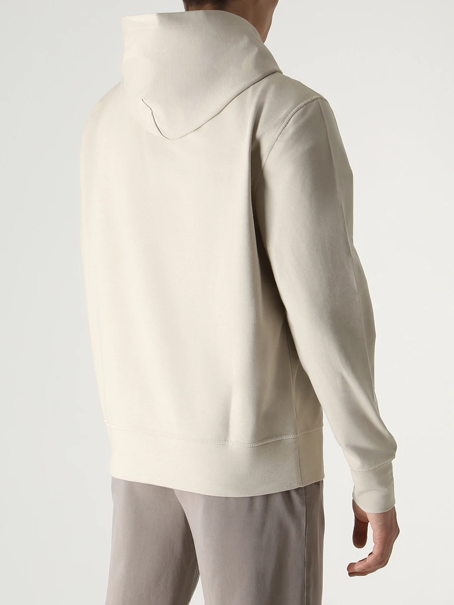 Худи хлопковое KITON UMK027110002 Бежевый  Фото 3
