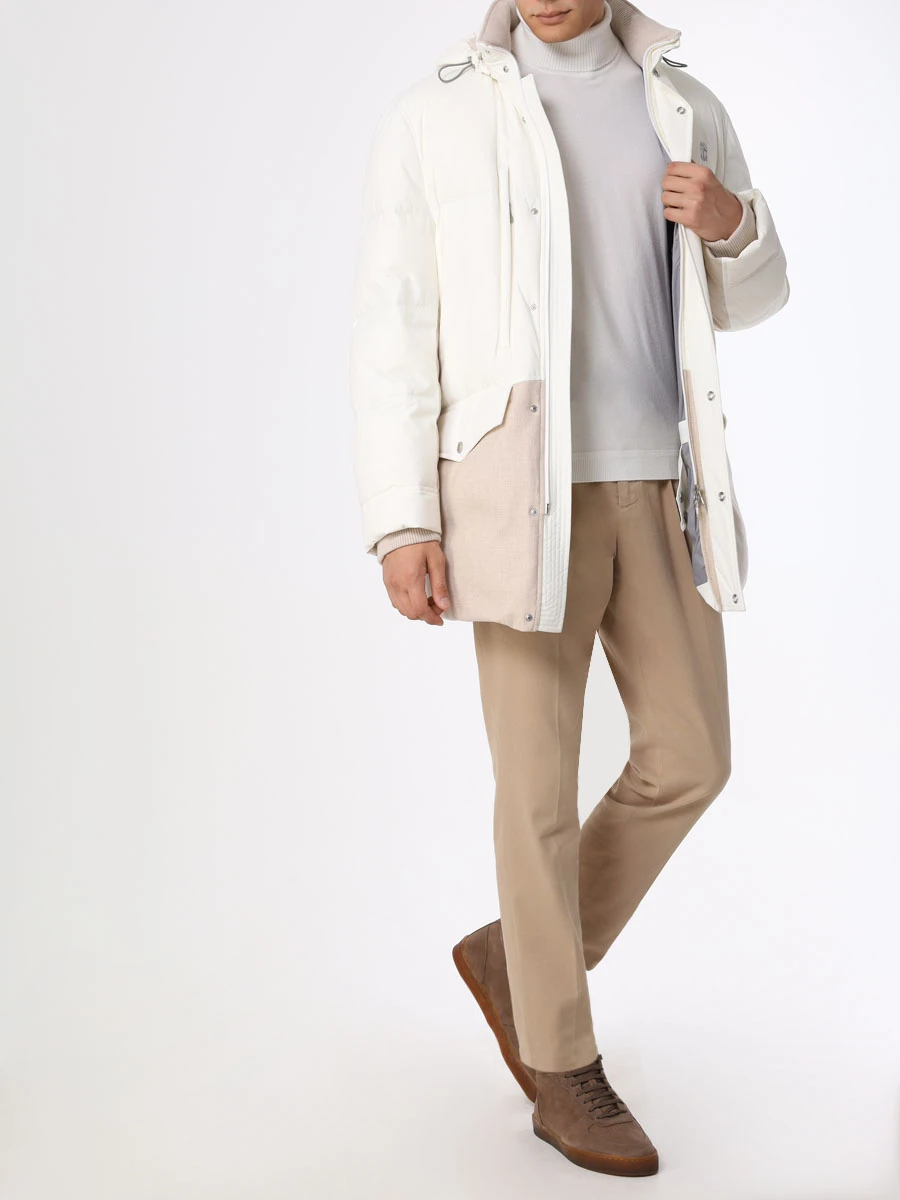 Пуховик стеганый BRUNELLO CUCINELLI MM45AKG03 CGY82 Бежевый  Фото 2