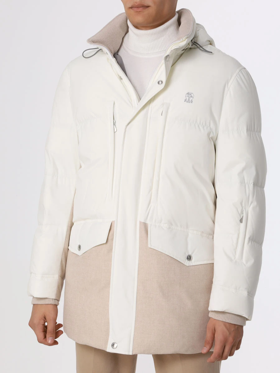 Пуховик стеганый BRUNELLO CUCINELLI MM45AKG03 CGY82 Бежевый  Фото 4