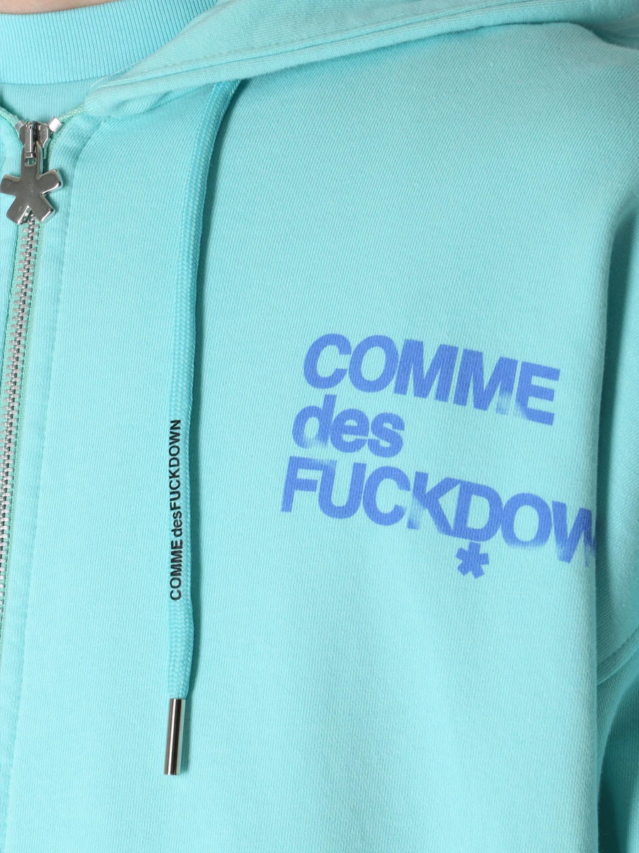 Олимпийка хлопковая COMME DES FUCKDOWN CDFU2427 VERDE ACQUA Бирюзовый  Фото 5