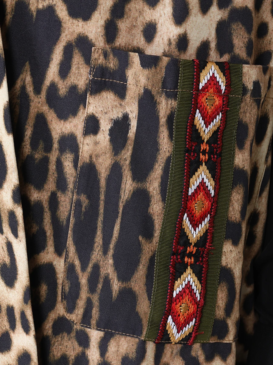 Плащ хлопковый ALESSANDRA CHAMONIX 19SMWGERLEO 15 Анималистичный принт  Фото 5