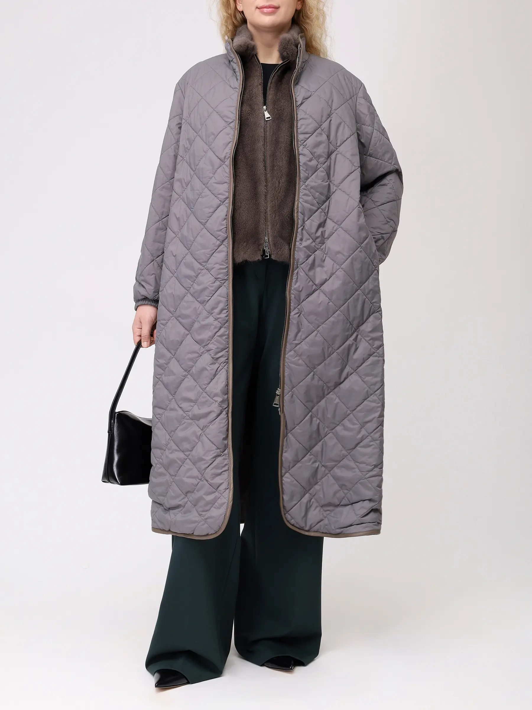 Жилет с мехом норки MANZONI 24 22M124 VNYTR2F Серый  Фото 3