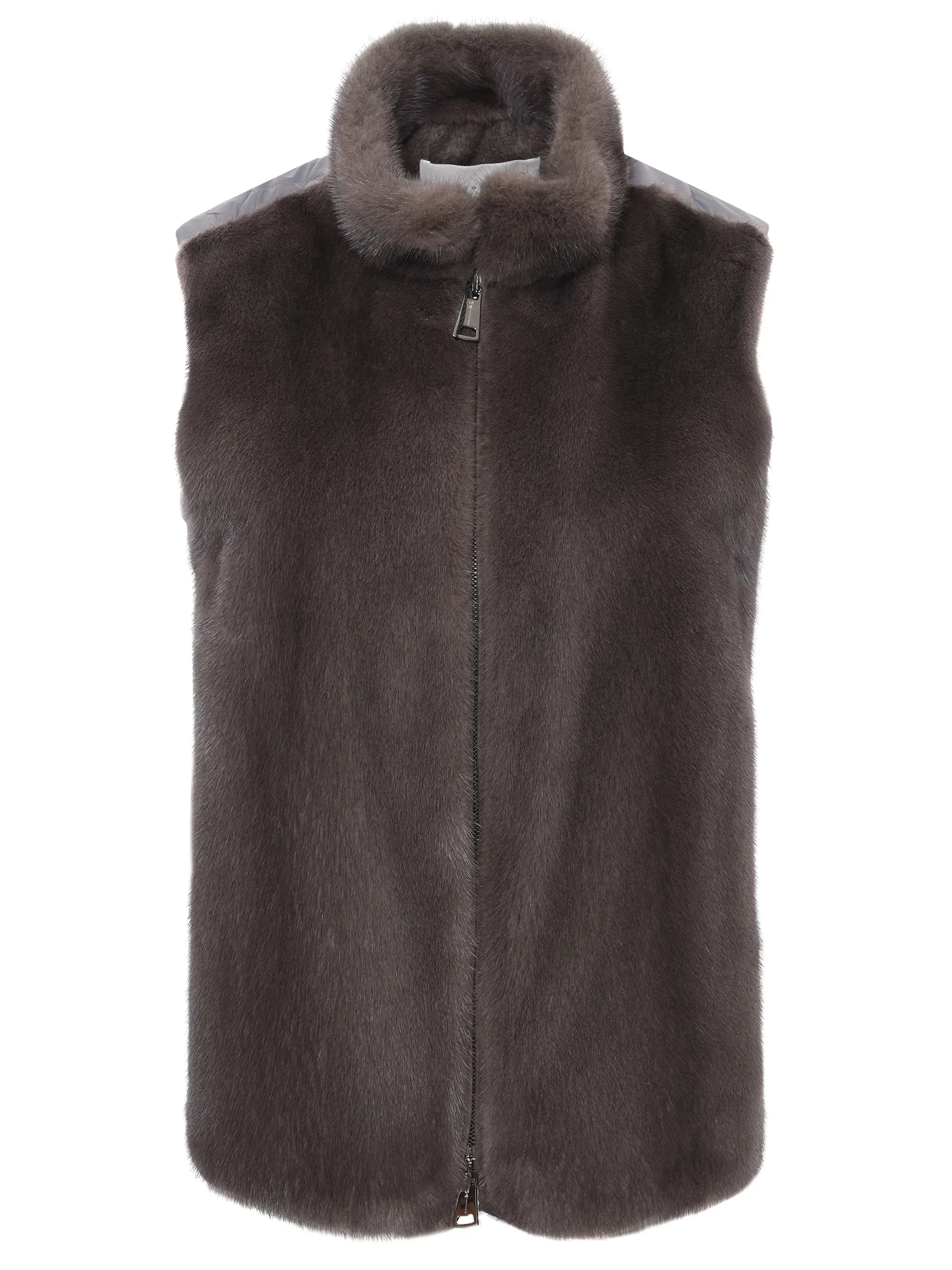 Жилет с мехом норки MANZONI 24 22M124 VNYTR2F Серый  Фото 2