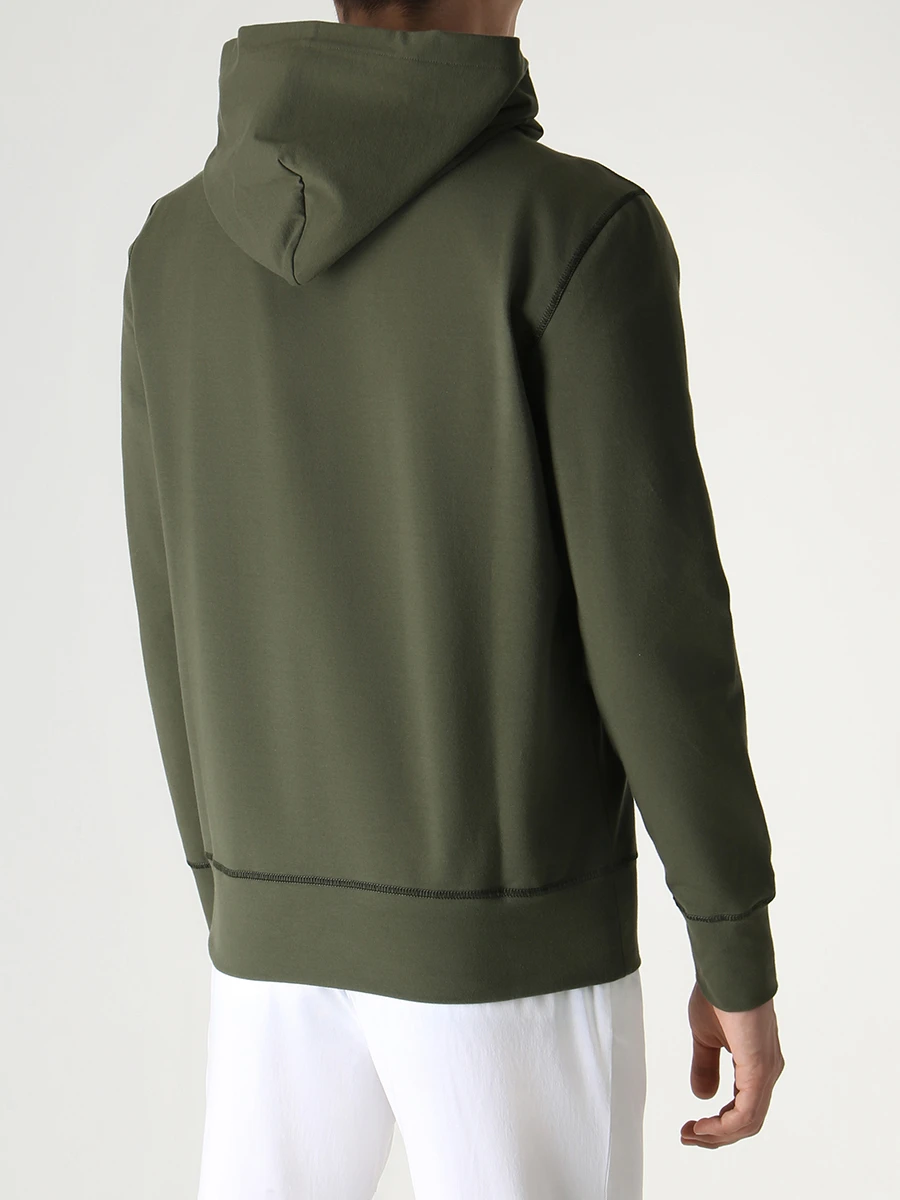 Худи хлопковое KITON UMK027208000 Зеленый  Фото 3
