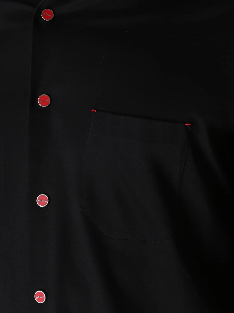 Рубашка Slim Fit хлопковая KITON UMCNERPK06R4913001, размер 50, цвет черный - фото 5