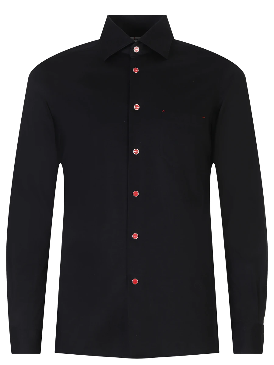 Рубашка Slim Fit хлопковая KITON UMCNERPK06R4913001, размер 50, цвет черный - фото 1