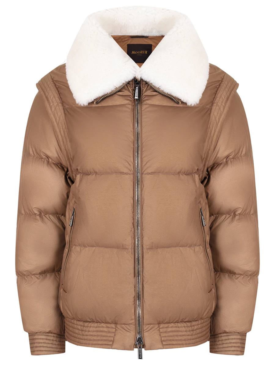 Пуховик-трансформер стеганый MOORER MODGI100870/MIREIA-TCN Коричневый 