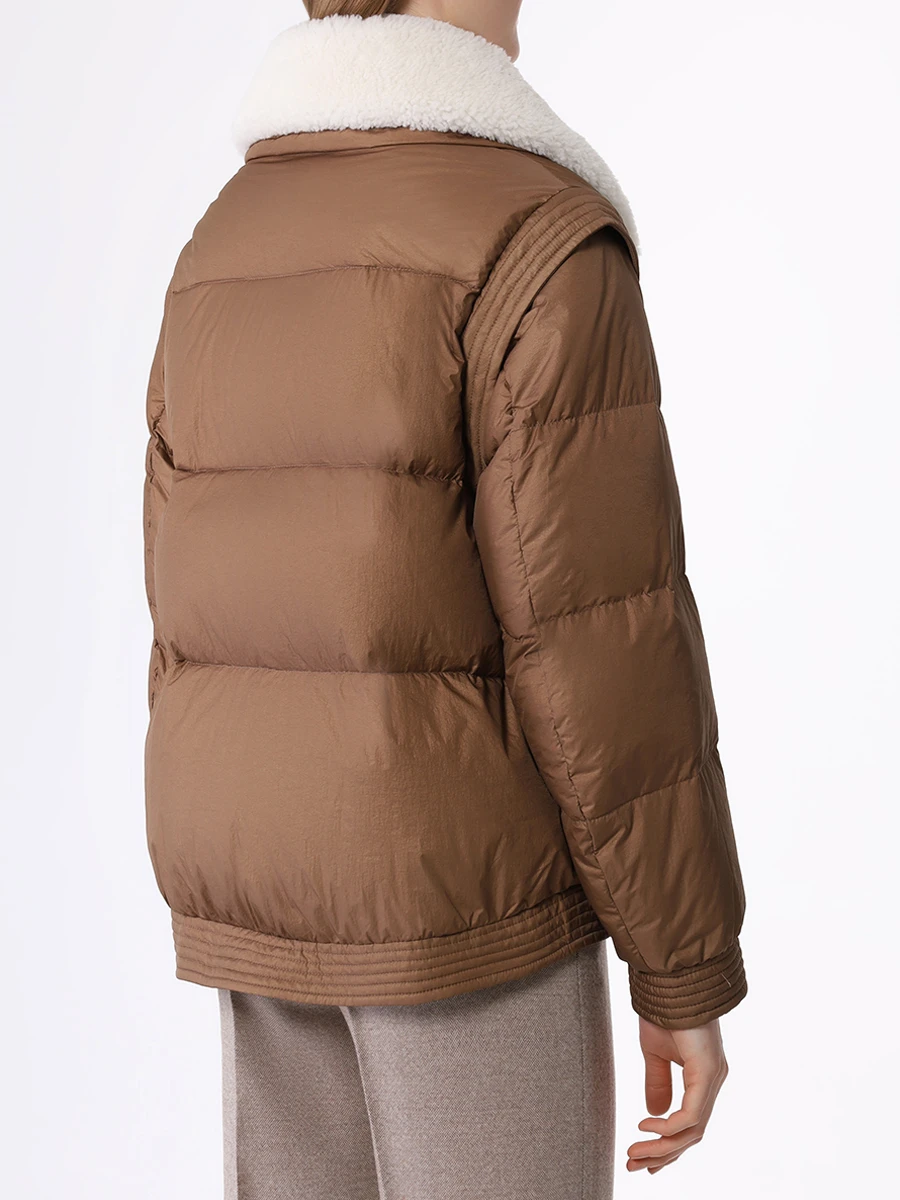 Пуховик-трансформер стеганый MOORER MODGI100870/MIREIA-TCN Коричневый  Фото 3