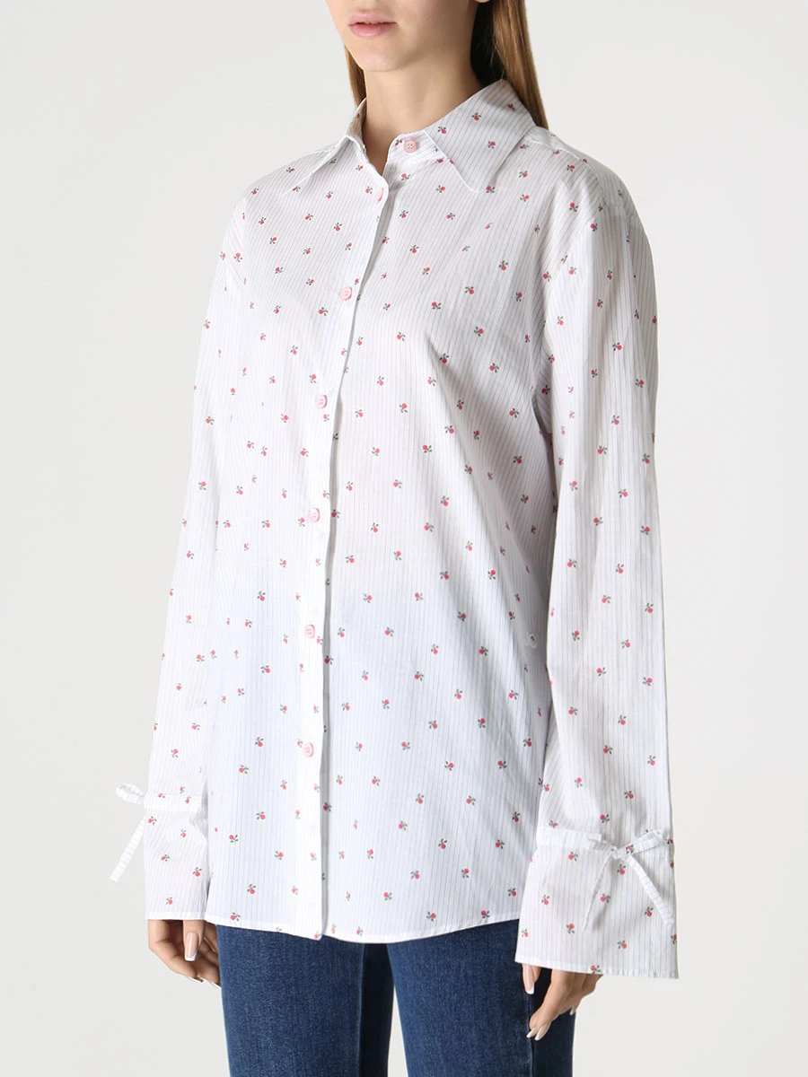 Блуза хлопковая с принтом JACOB COHEN VC034 01 T492A 0035, размер 40 - фото 4