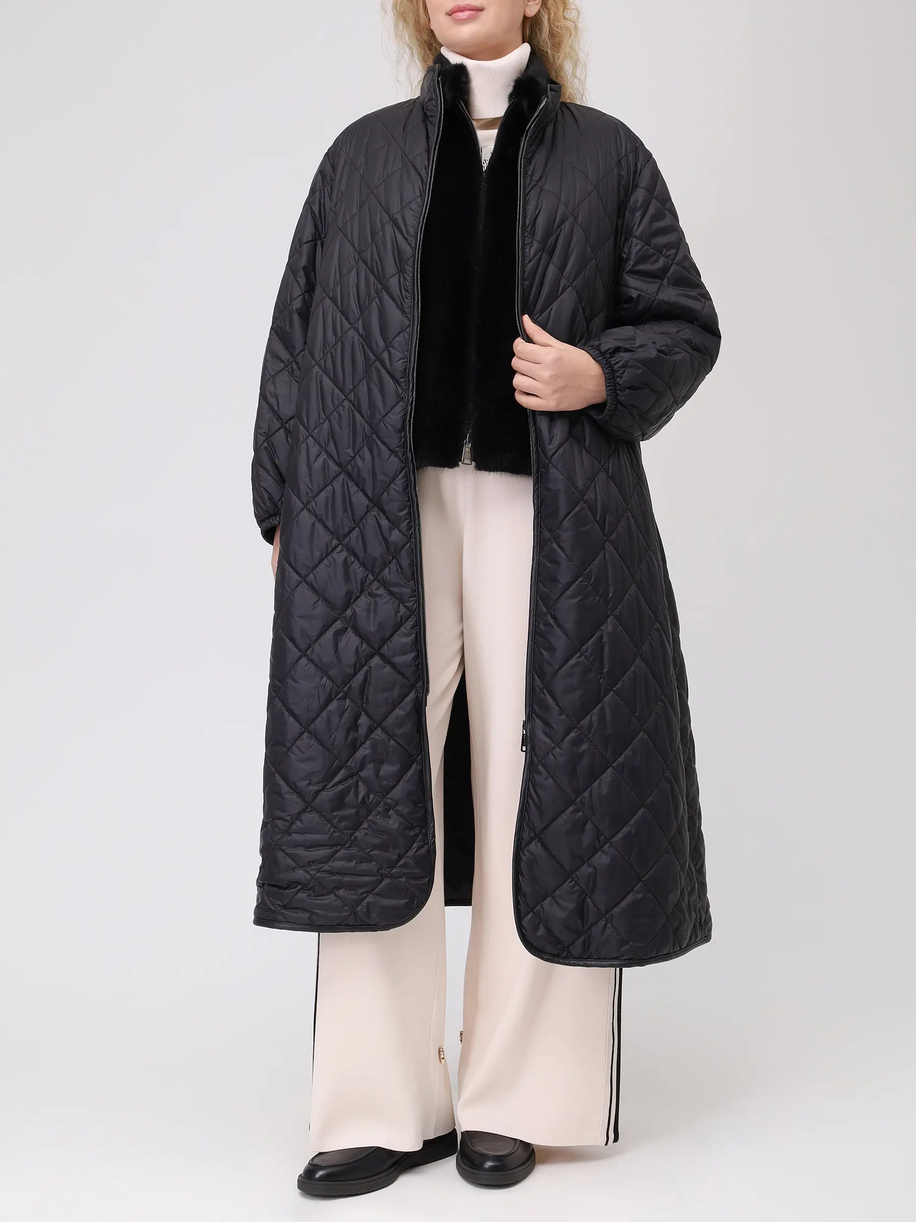 Жилет с мехом норки MANZONI 24 22M124 VNYTR2F б Черный  Фото 3