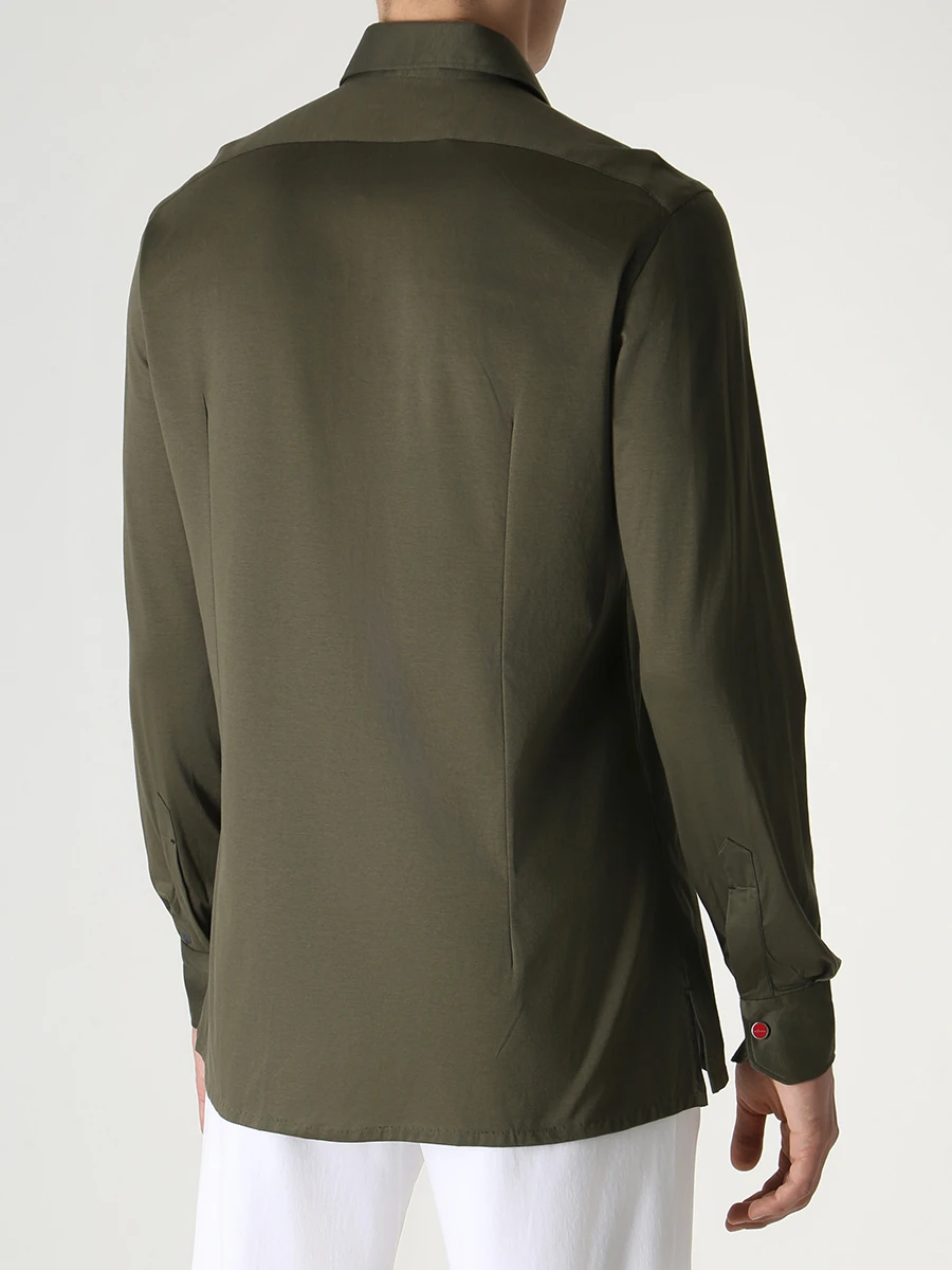 Рубашка Slim Fit хлопковая KITON UMCNERPH0843608001, размер 50, цвет зеленый - фото 3