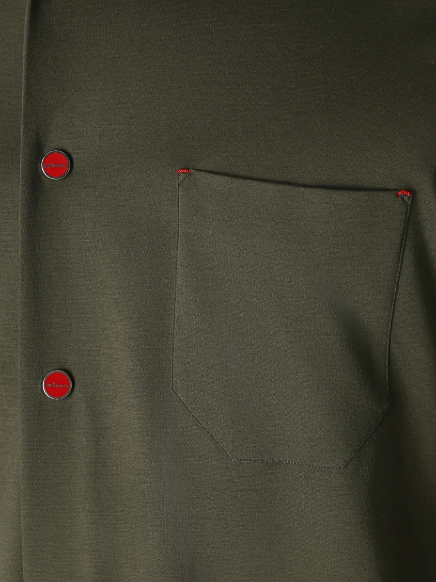 Рубашка Slim Fit хлопковая KITON UMCNERPH0843608001, размер 50, цвет зеленый - фото 5