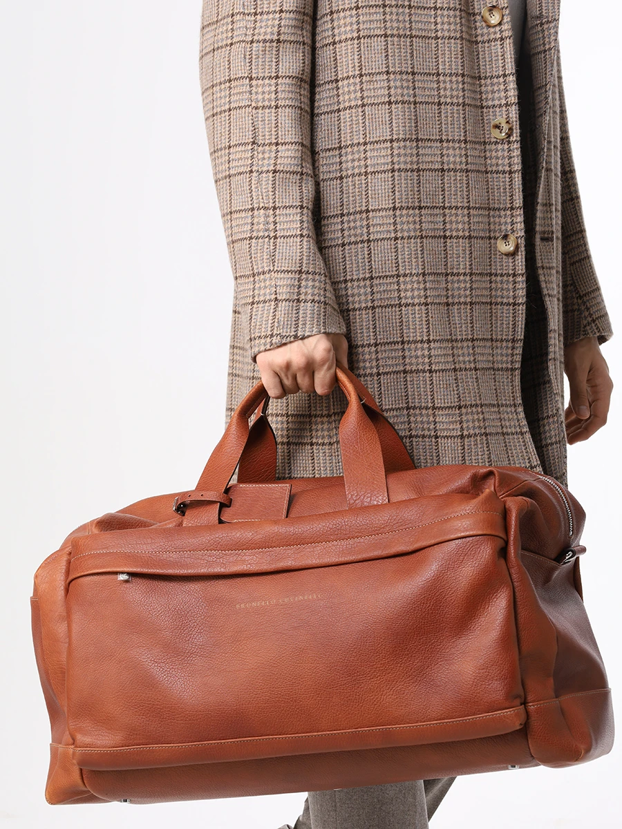 Сумка кожаная BRUNELLO CUCINELLI MBZIU395 C6608 Коричневый  Фото 2