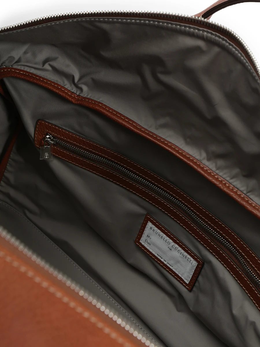 Сумка кожаная BRUNELLO CUCINELLI MBZIU395 C6608 Коричневый  Фото 4
