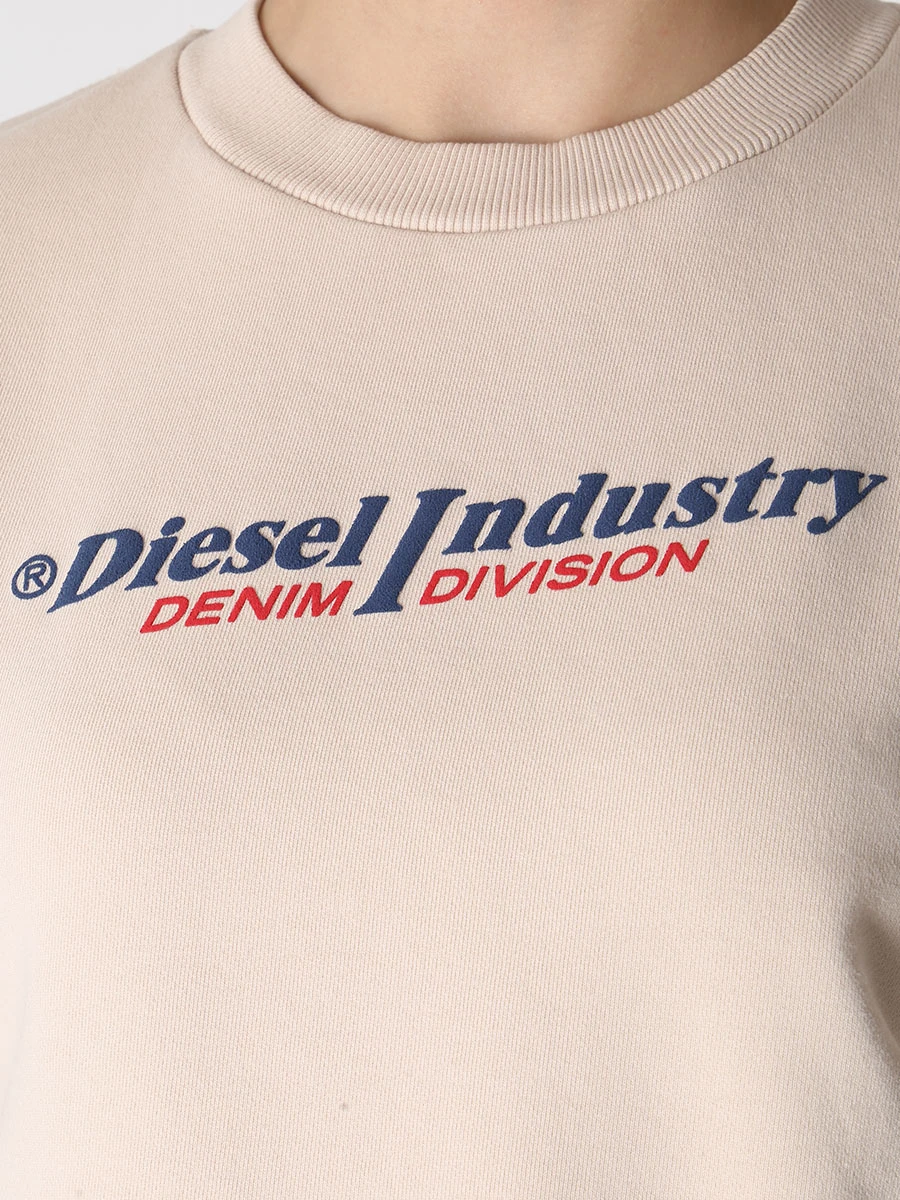 Толстовка хлопковая с принтом DIESEL A05094-0HERE-3CK Бежевый  Фото 5