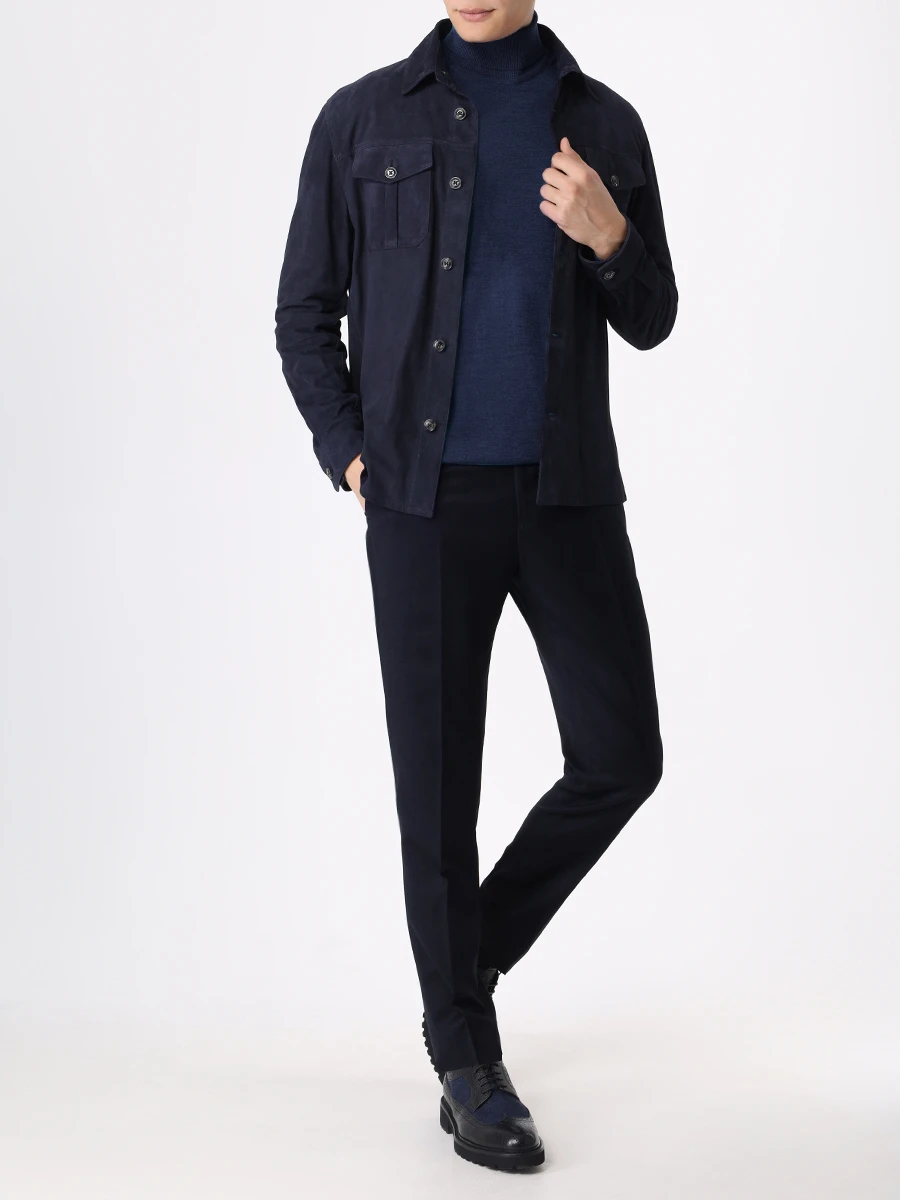 

Куртка замшевая, Синий, 35031/CAMICIA/331 Темно-