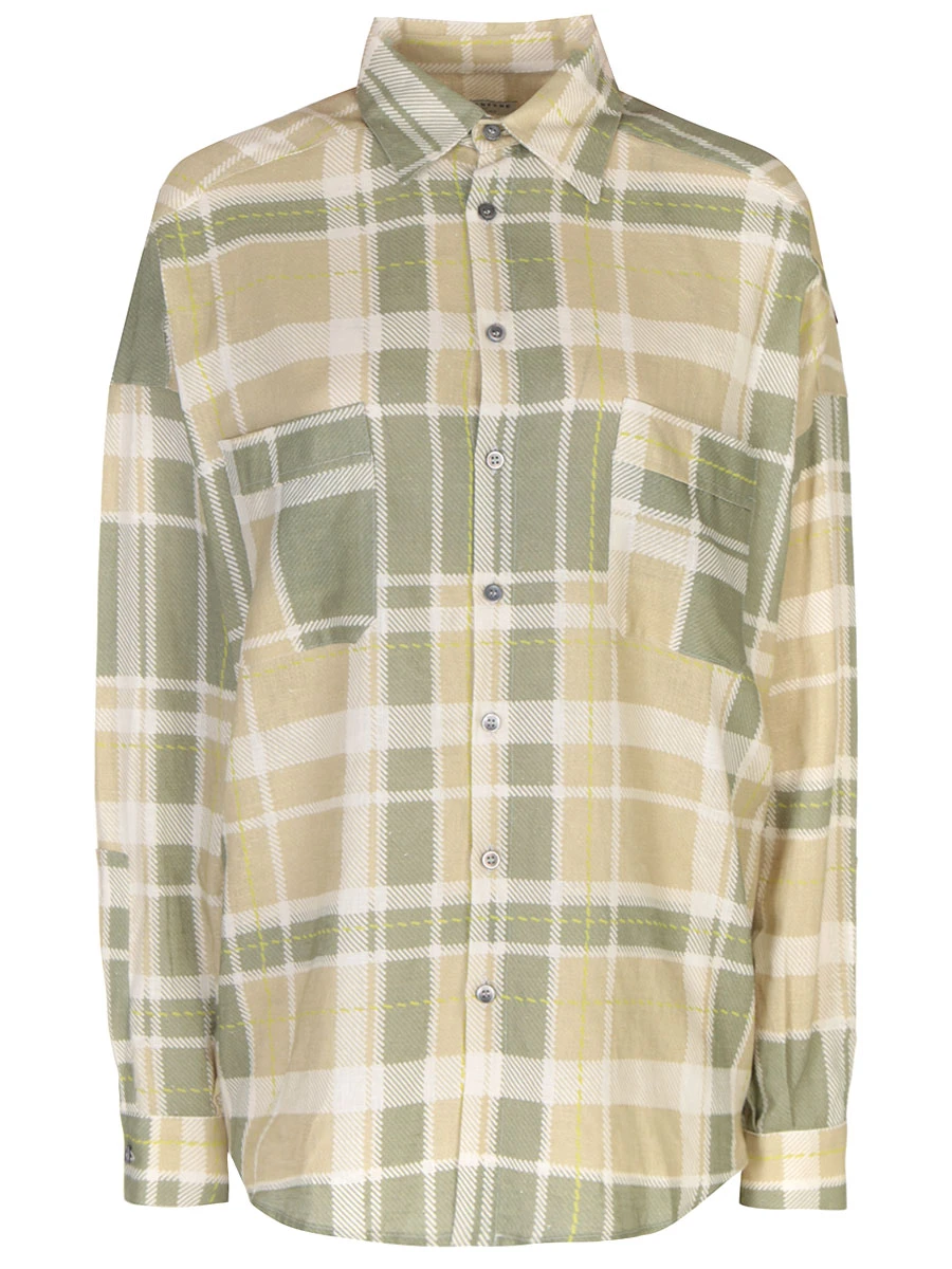 Рубашка из вискозы и льна BALLANTYNE BLH138 QVA03, размер 44, цвет бежевый - фото 1