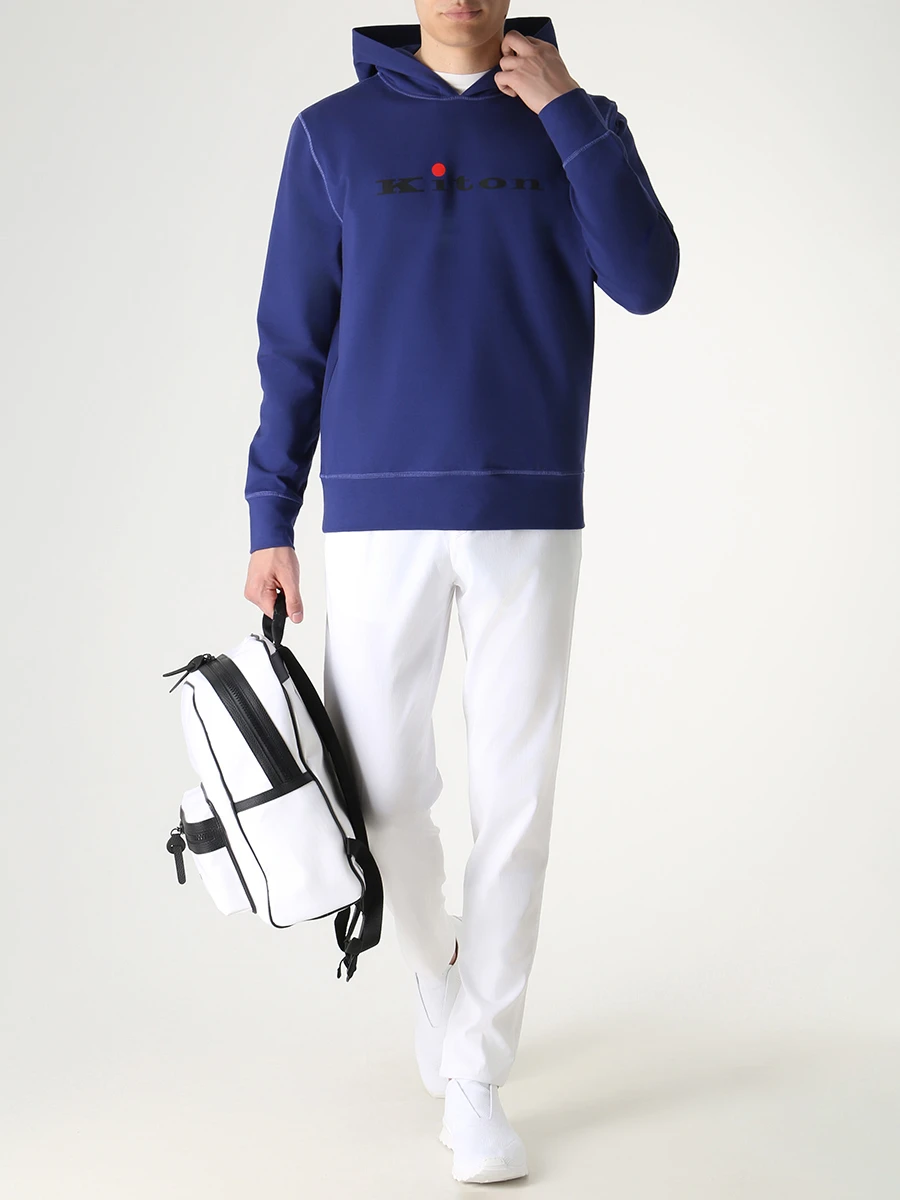 Худи хлопковое KITON UMK027205000 Синий  Фото 2