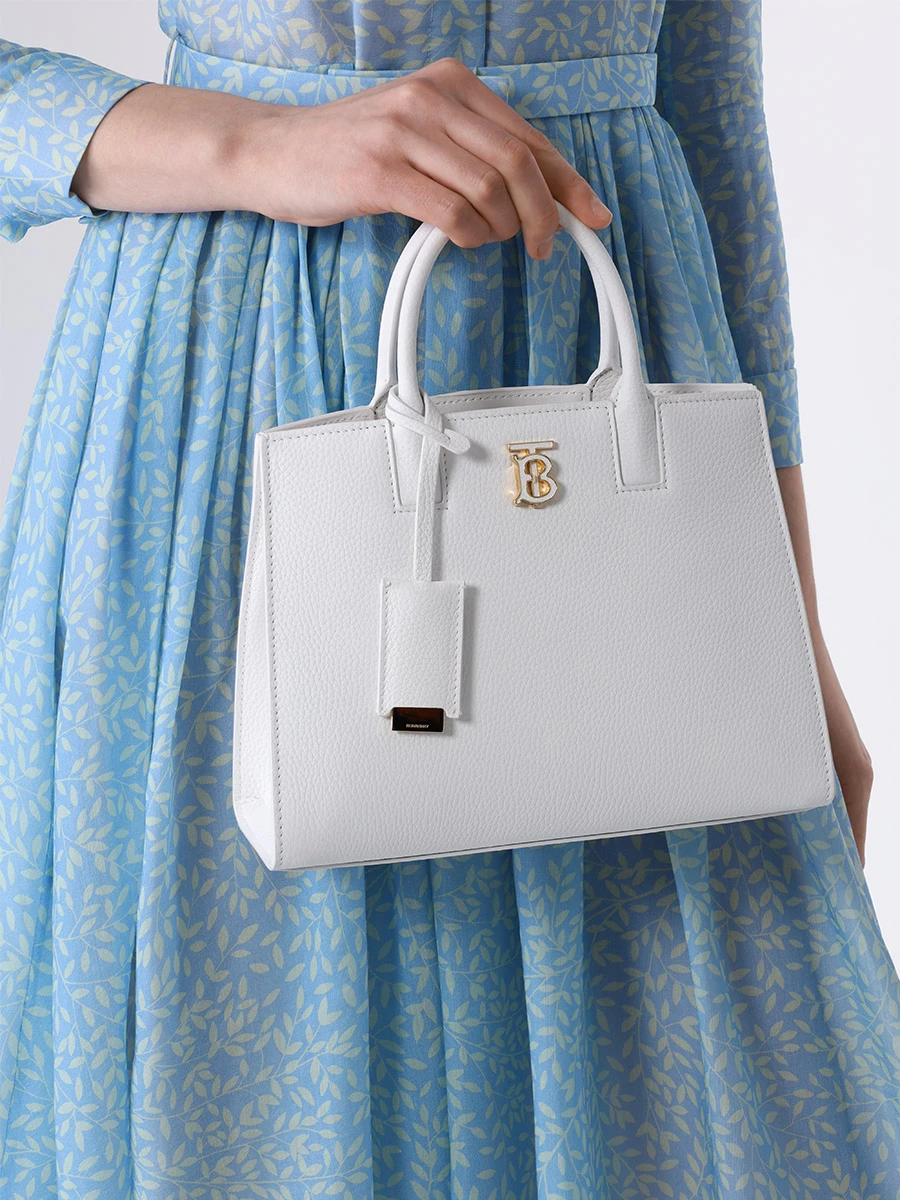 Сумка кожаная Frances BURBERRY 8072517 A1462 Белый  Фото 2