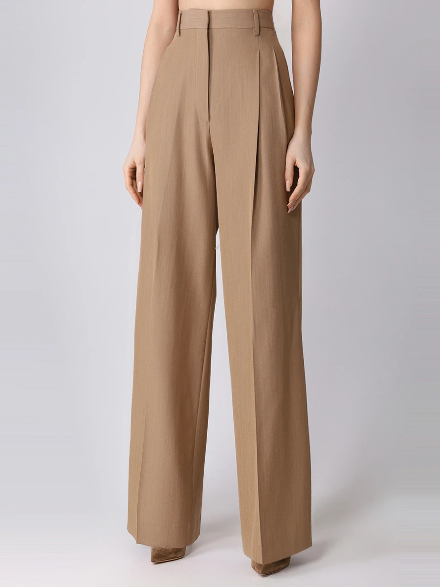 Брюки шерстяные BURBERRY 8071100 A2146 Бежевый  Фото 4