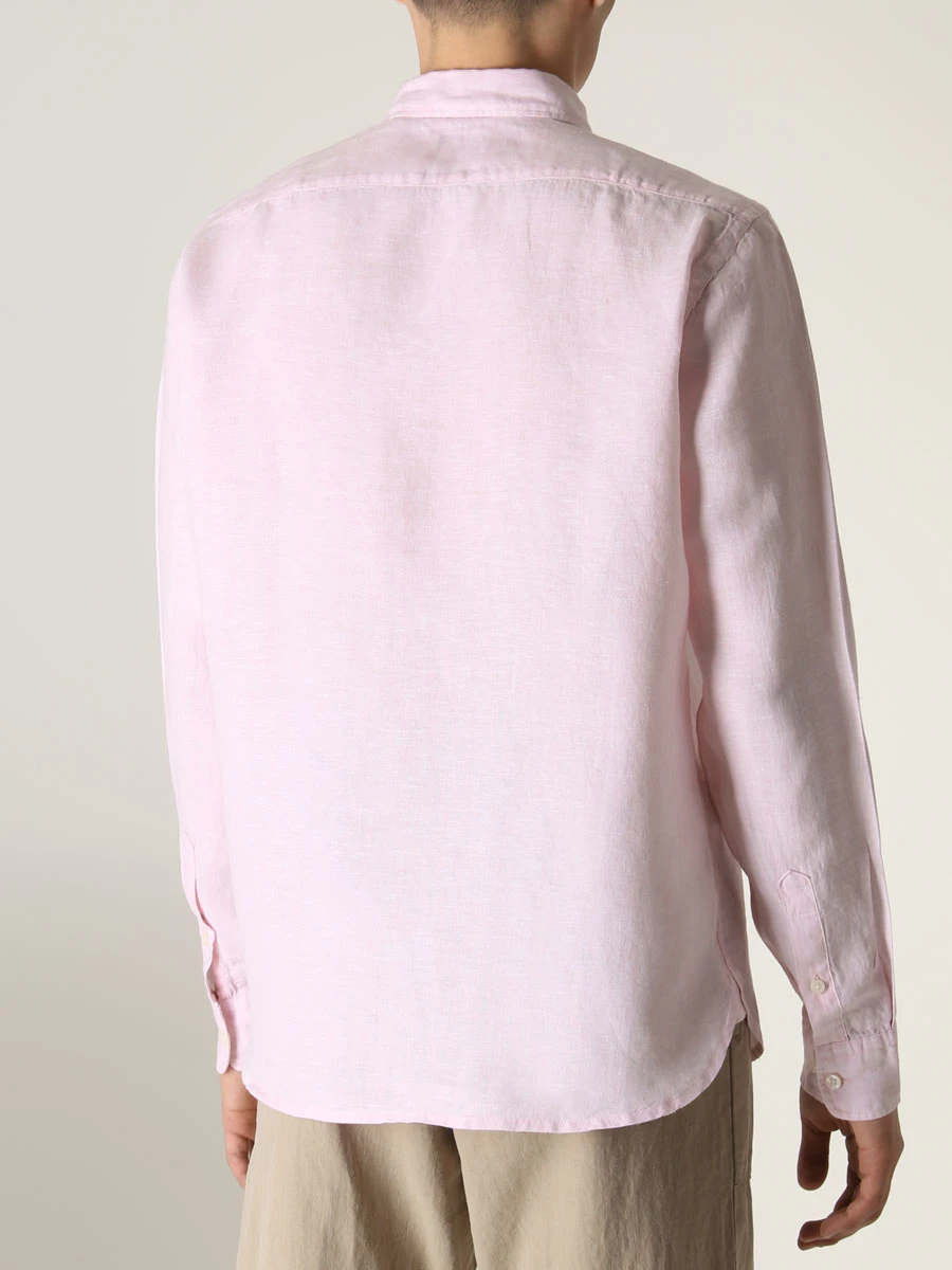 Рубашка Regular Fit льняная BOSS 50490340/690, размер 46, цвет розовый 50490340/690 - фото 3