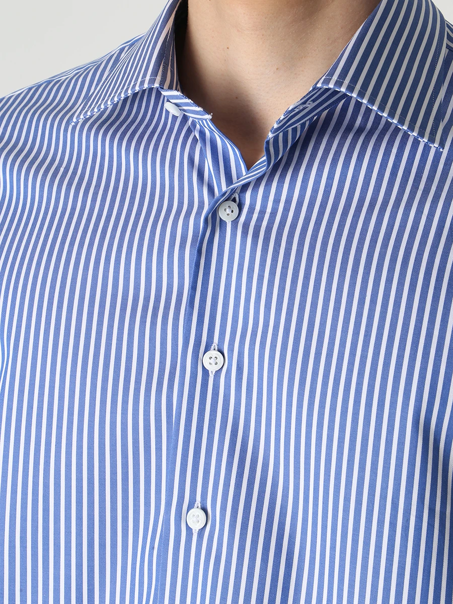 Рубашка Slim Fit хлопковая ROBERTO RICETTI CAMICIA BUR/BR957, размер 52, цвет синий CAMICIA BUR/BR957 - фото 5