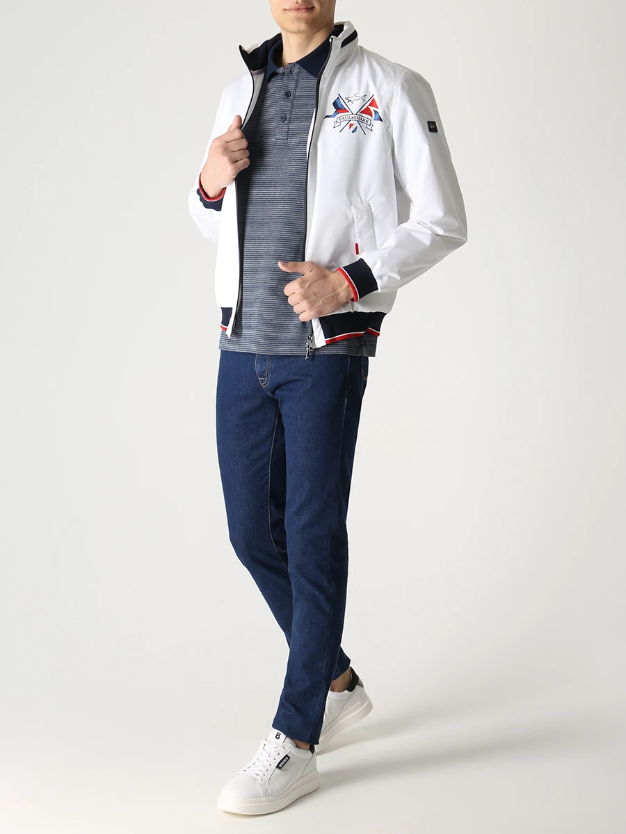 Поло хлопковое PAUL & SHARK 23411255/349 Синий  Фото 2