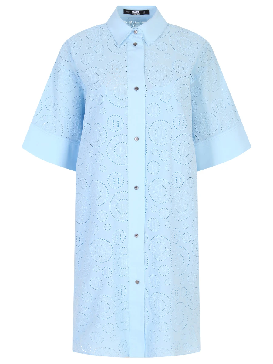 Платье-рубашка хлопковое KARL LAGERFELD 231W1302 632, размер 44, цвет голубой - фото 1