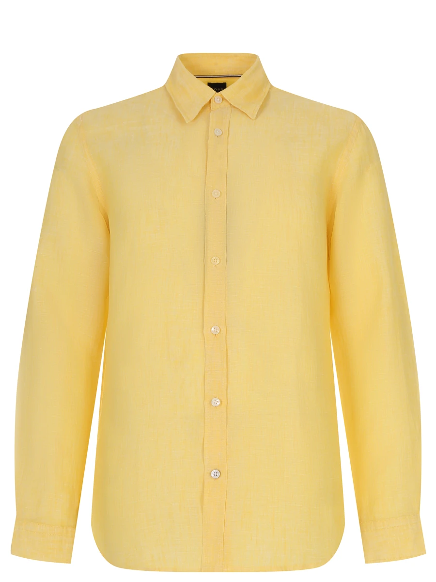 Рубашка Regular Fit льняная BOSS 50490340/733, размер 46, цвет желтый 50490340/733 - фото 1