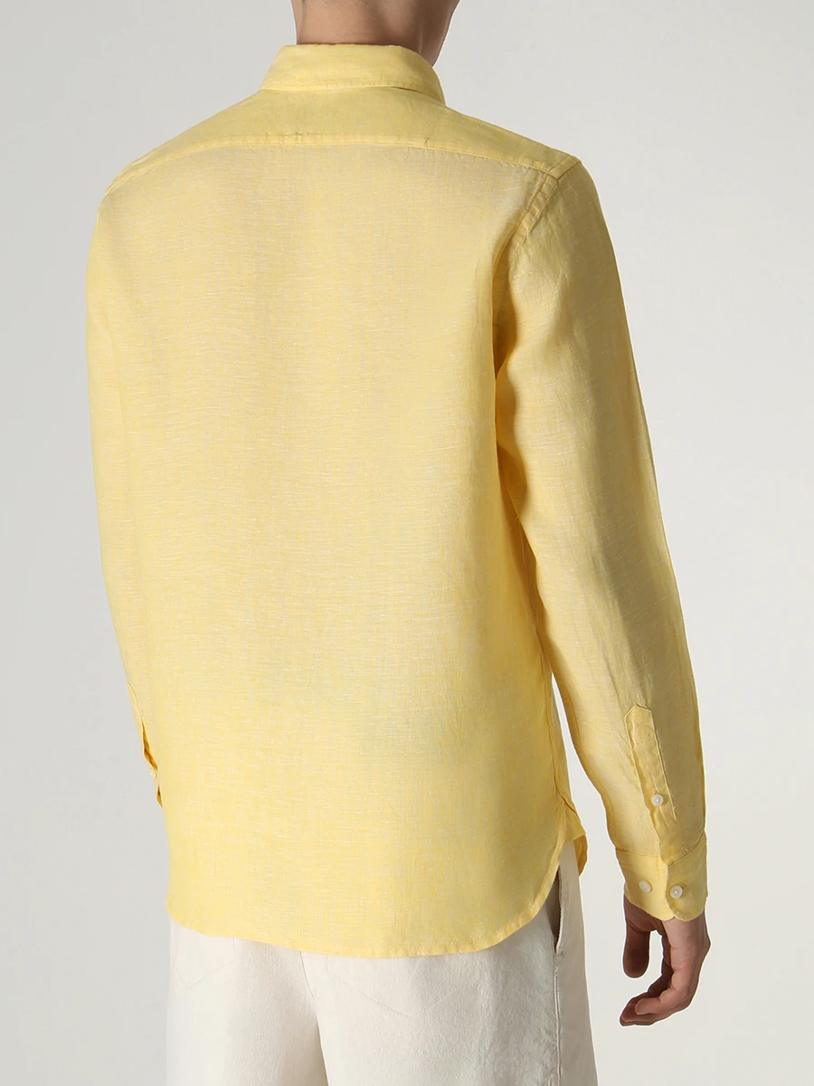 Рубашка Regular Fit льняная BOSS 50490340/733, размер 46, цвет желтый 50490340/733 - фото 3