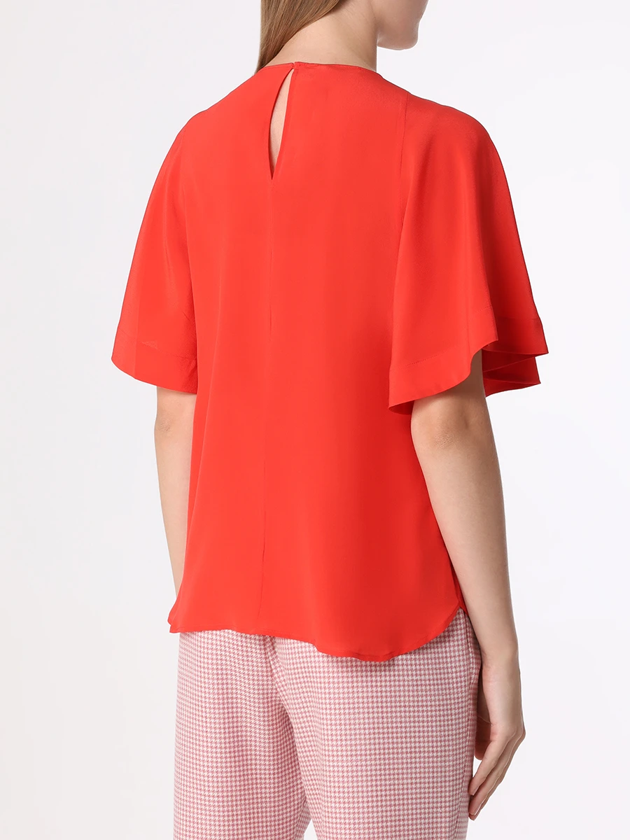 Блуза шелковая BARBA 33019 08 45, размер 46, цвет красный - фото 3