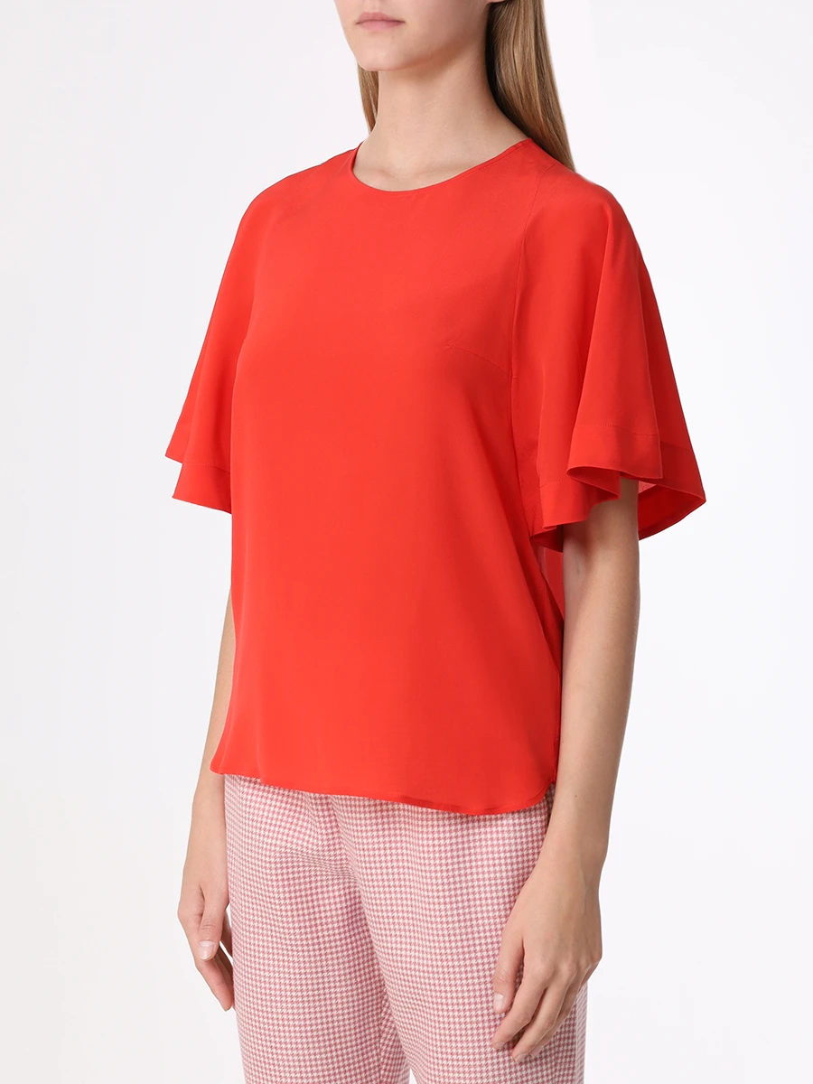 Блуза шелковая BARBA 33019 08 45, размер 46, цвет красный - фото 4