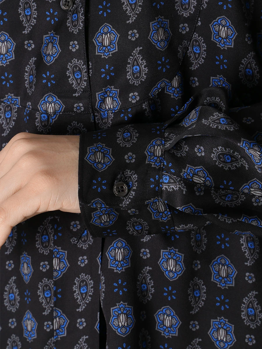 Рубашка из вискозы ASPESI 5441 M284 63241, размер 48, цвет синий - фото 5
