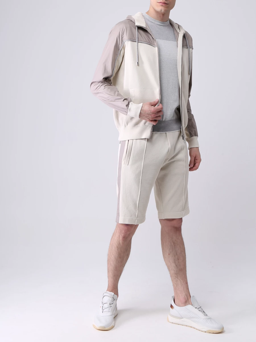 Олимпийка хлопковая FIORONI CASHMERE MKF22226E1 0001 3R1 Бежевый  Фото 2