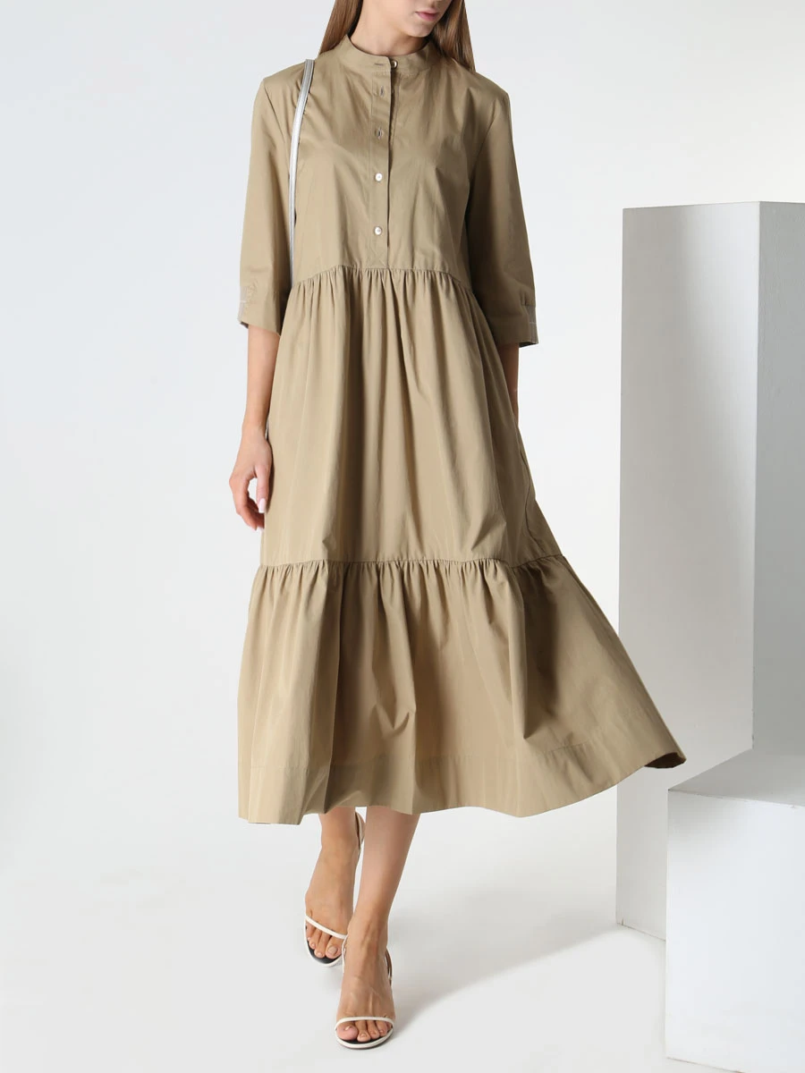 Платье хлопковое LORENA ANTONIAZZI P2369AB04A/3434 253 Коричневый  Фото 2