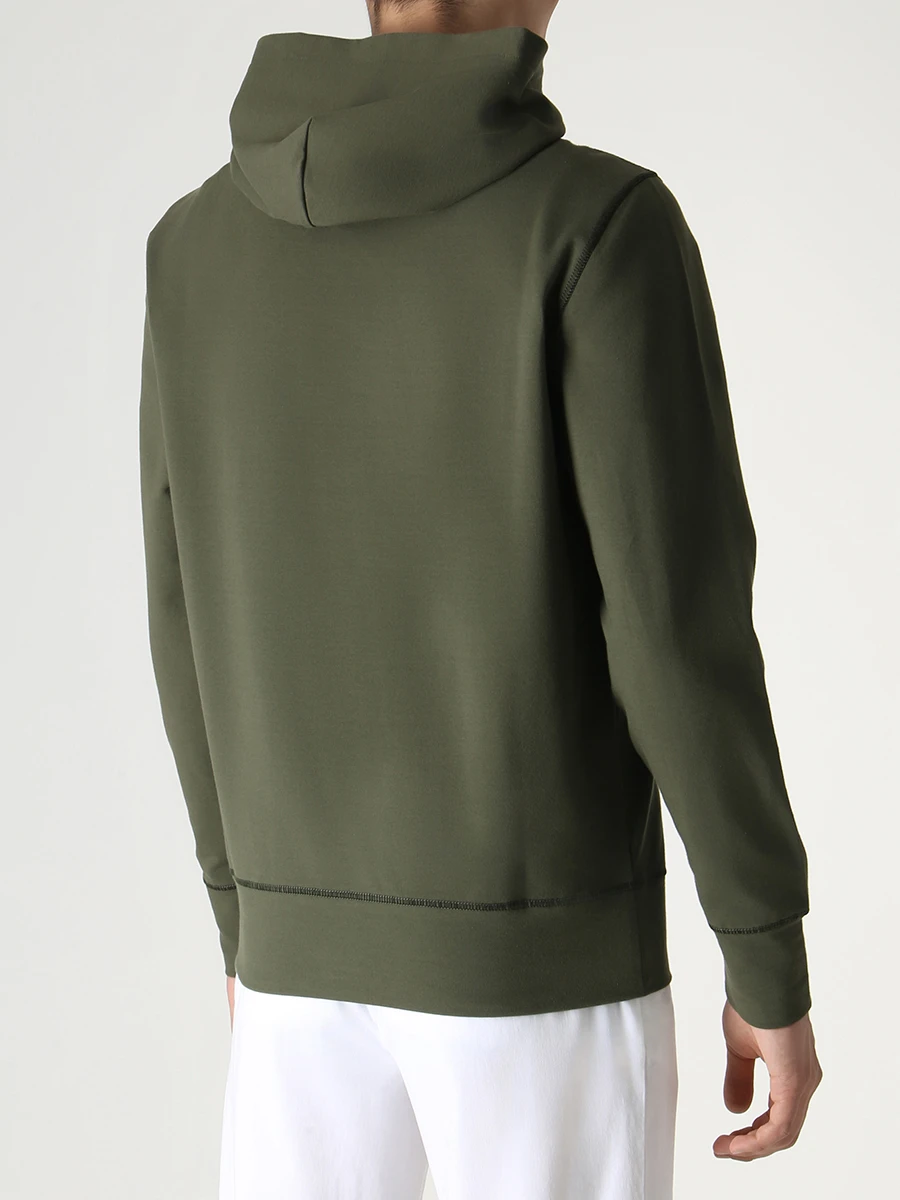Худи хлопковое KITON UMK027108000 Зеленый  Фото 3