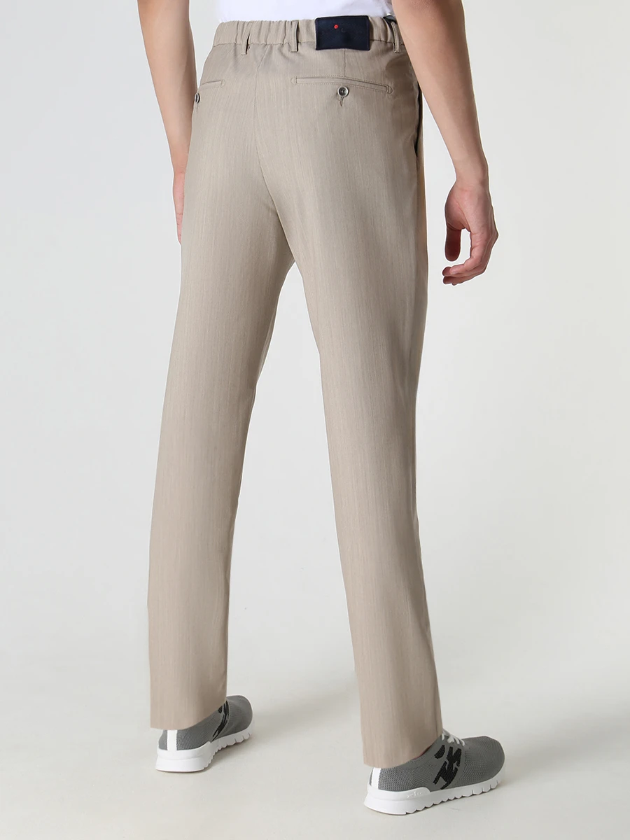 Брюки шерстяные KITON UFPPEJ0752B10000 Бежевый  Фото 3