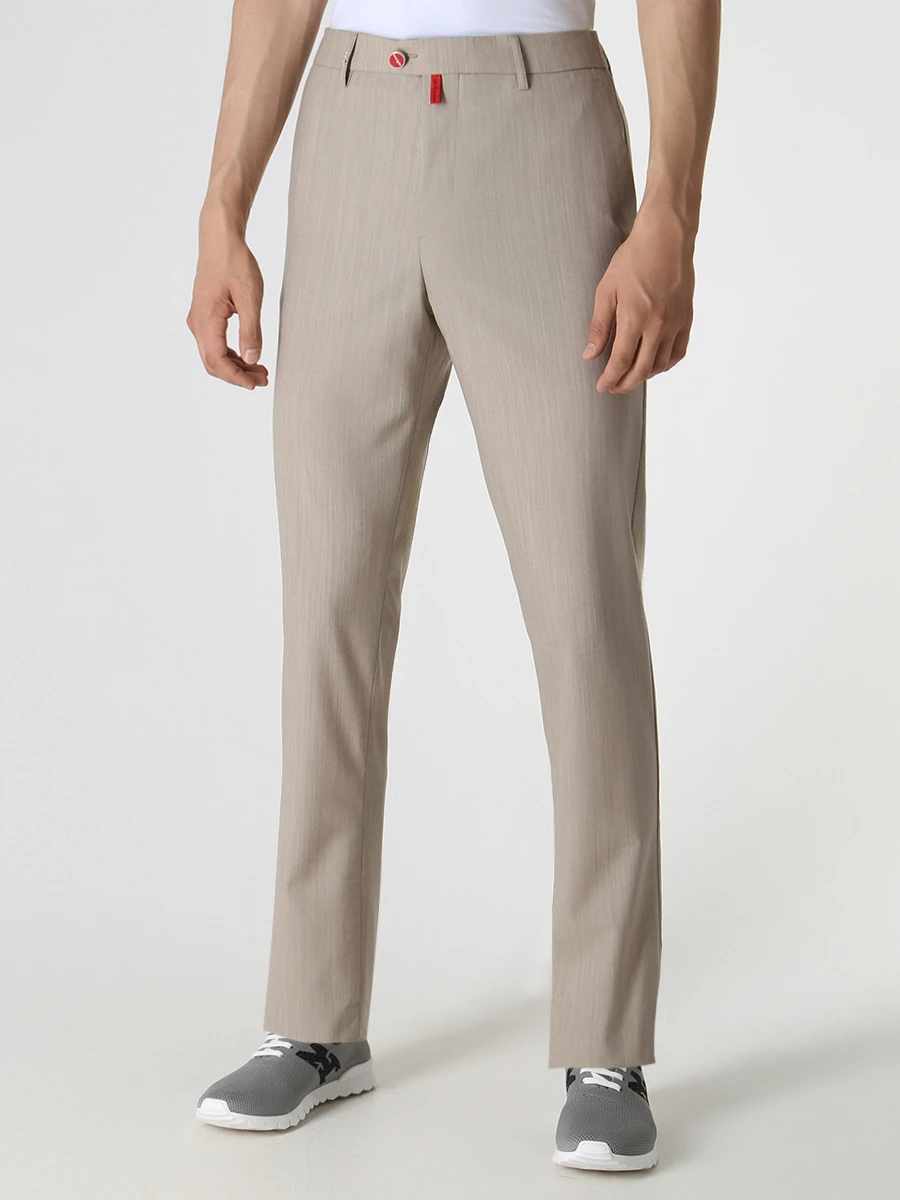 Брюки шерстяные KITON UFPPEJ0752B10000 Бежевый  Фото 4