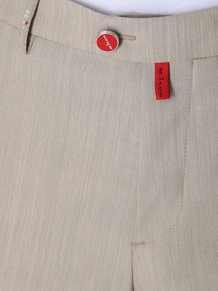 Брюки шерстяные KITON UFPPEJ0752B10000 Бежевый  Фото 5