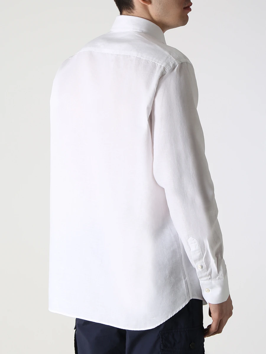 

Рубашка Regular Fit из хлопка и льна, Белый, 23413094/010