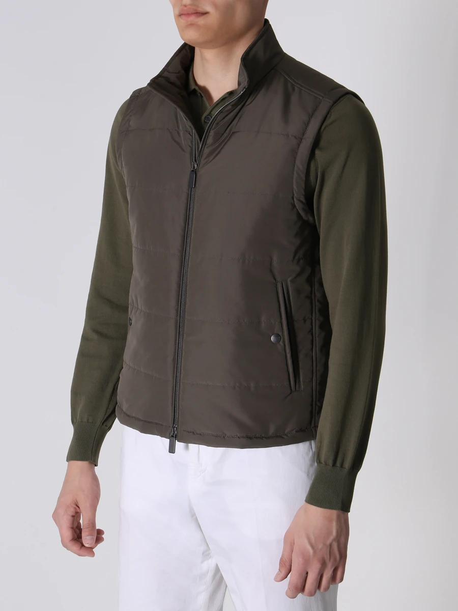 Жилет стеганый CANALI SG01121/804/O40804 Хаки Хаки  Фото 4