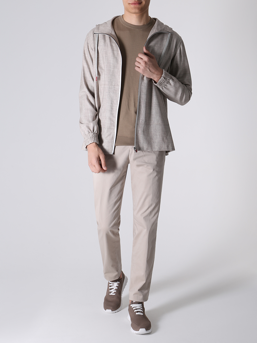 Брюки хлопковые KITON UFPPEJ0730B04008 Бежевый  Фото 2