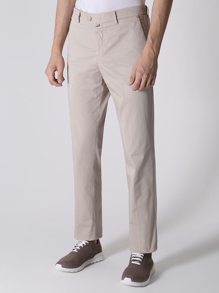 Брюки хлопковые KITON UFPPEJ0730B04008 Бежевый  Фото 4