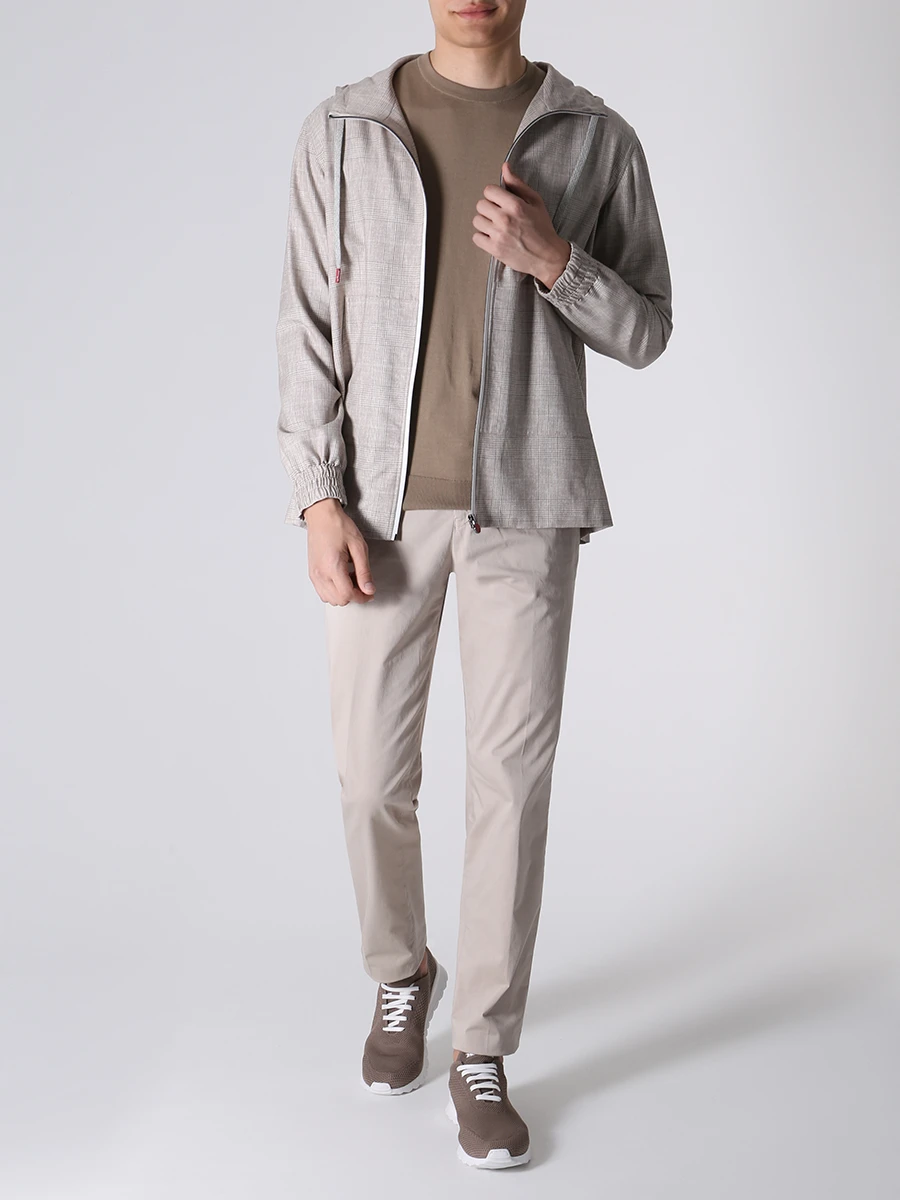 Брюки хлопковые KITON UFPPEJ0730B04008 Бежевый  Фото 3