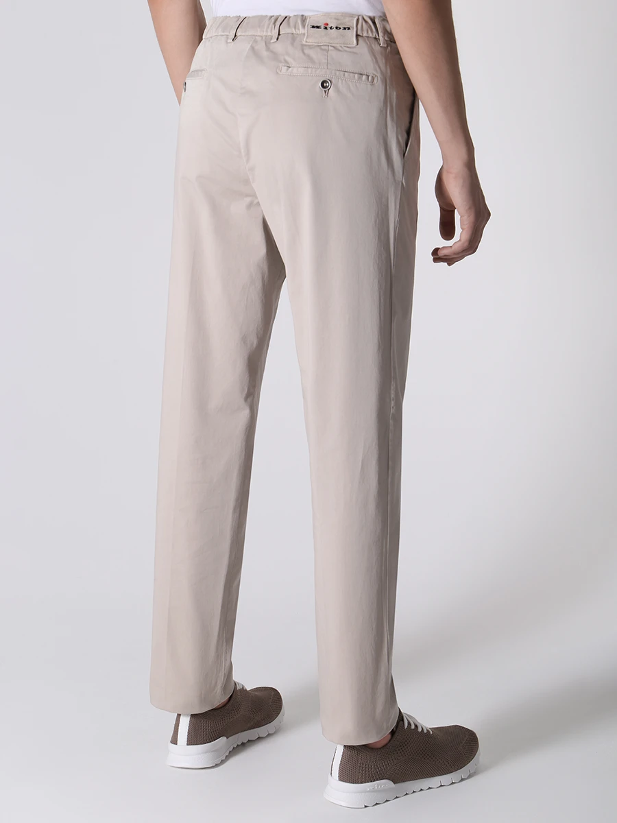 Брюки хлопковые KITON UFPPEJ0730B04008 Бежевый  Фото 4
